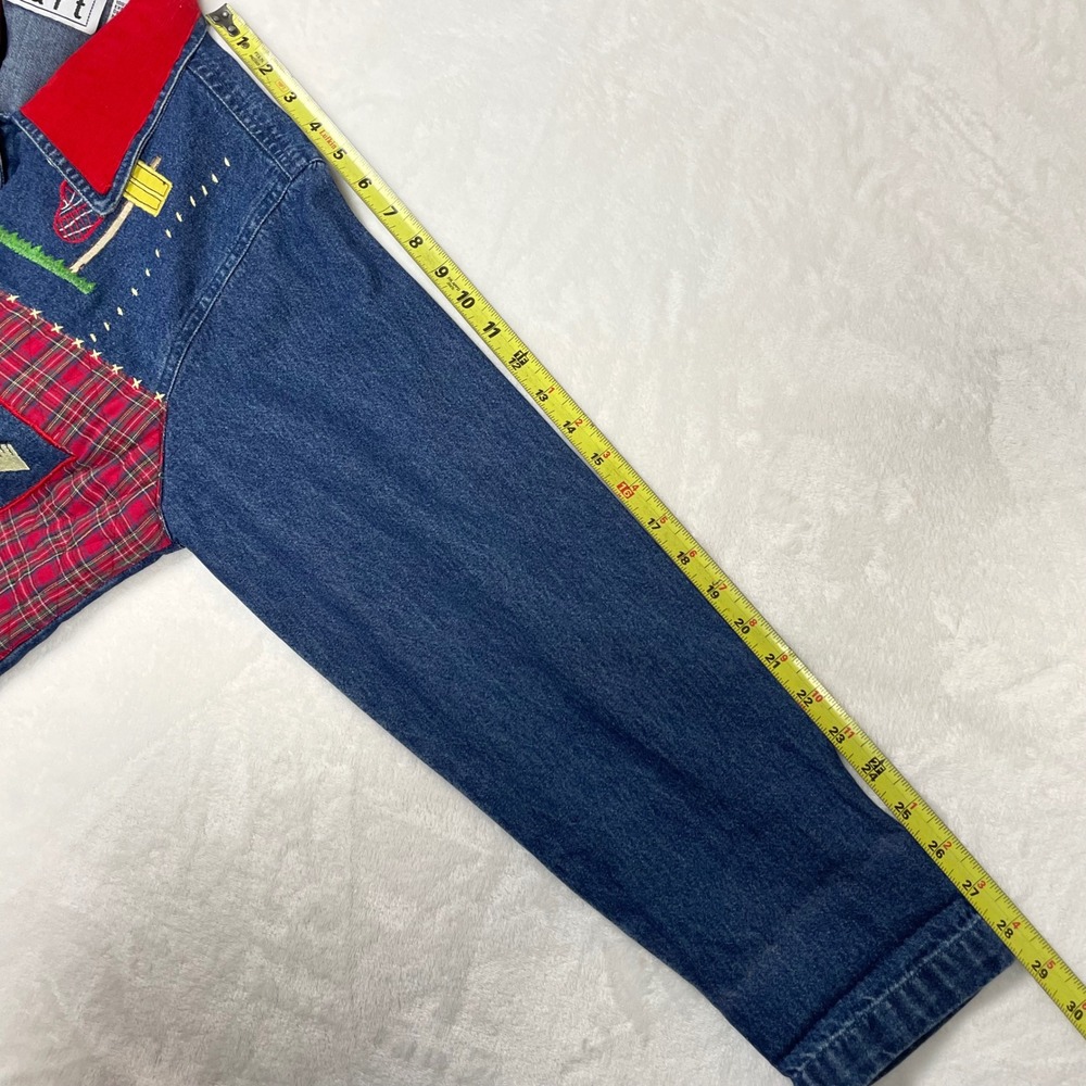 Keren Hart Denim Jacket Cotton Women S Blue Excellent Teacher Back to School - Picture 9 of 9